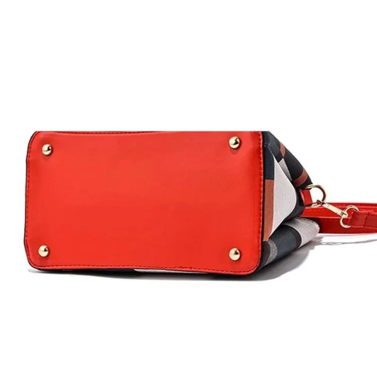 Contemporary Plaid Charm Tote Bag