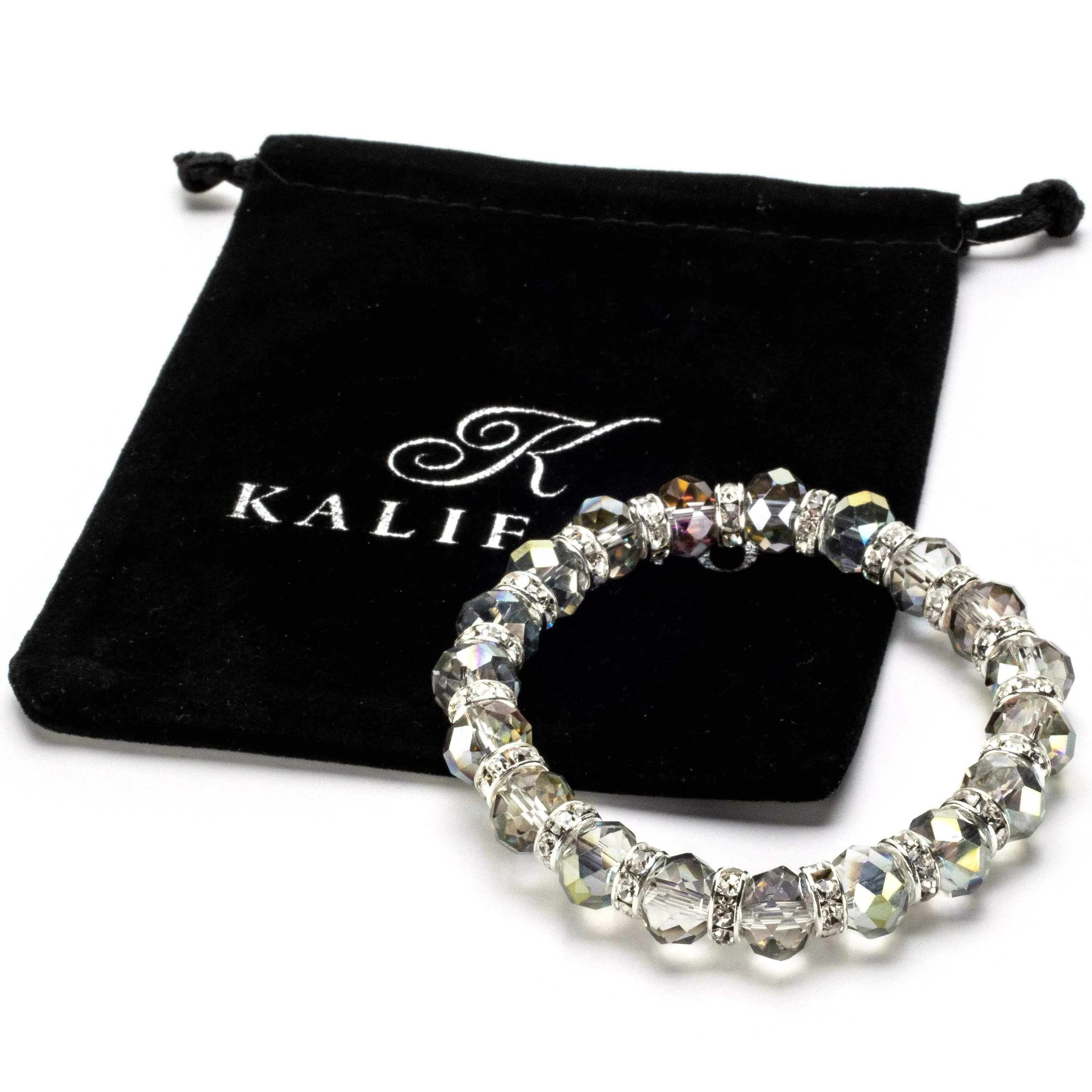 Crystal Volcano Gorgeous Glass Bracelet with Cubic Zirconia Crystals
