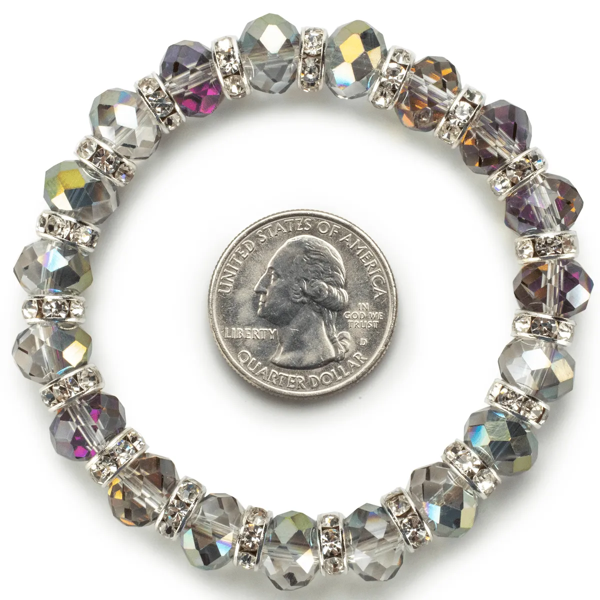 Crystal Volcano Gorgeous Glass Bracelet with Cubic Zirconia Crystals