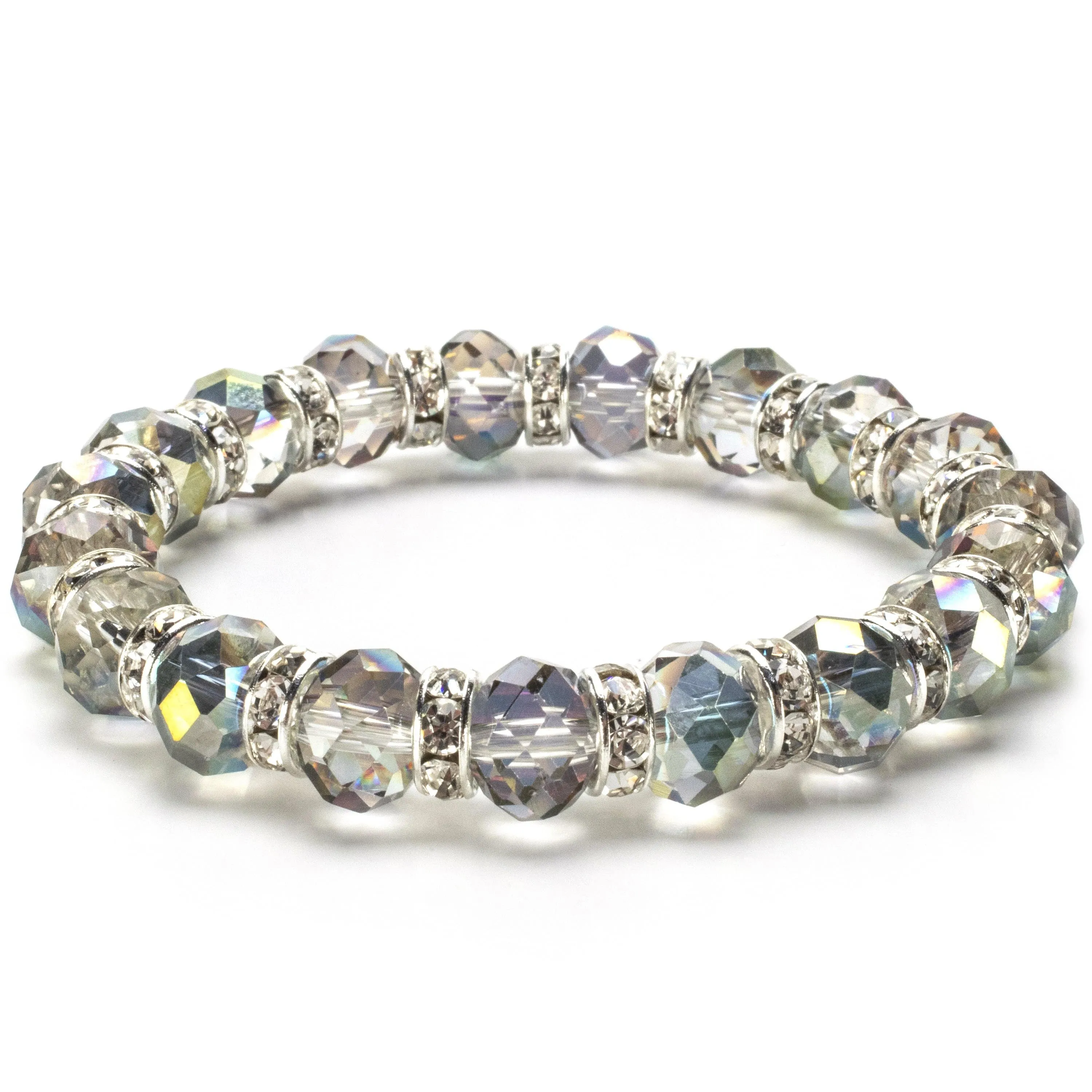 Crystal Volcano Gorgeous Glass Bracelet with Cubic Zirconia Crystals