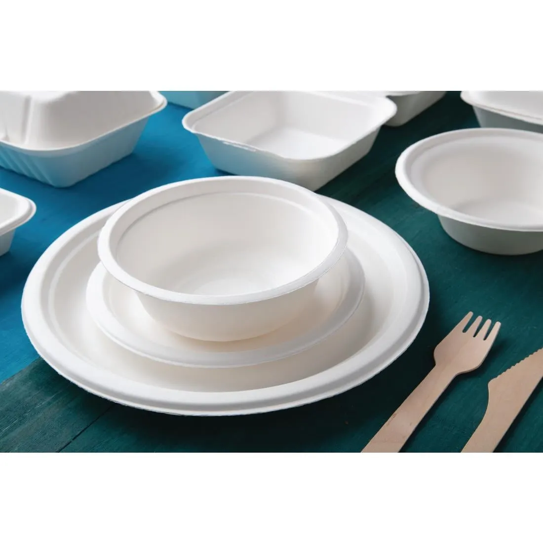 CT766 Fiesta Green Compostable Bagasse Bowls Round (Pack of 50)