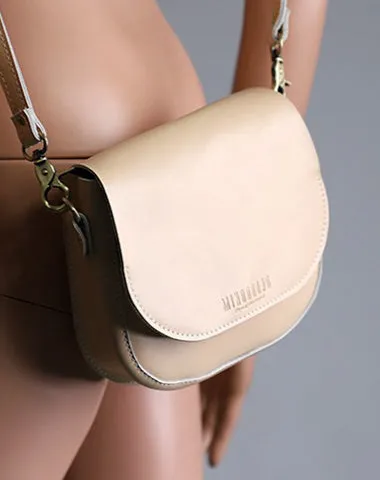 Cute Brown LEATHER Flip Side Bag Handmade WOMEN Saddle Phone Crossbody BAG Purse FOR WOMEN