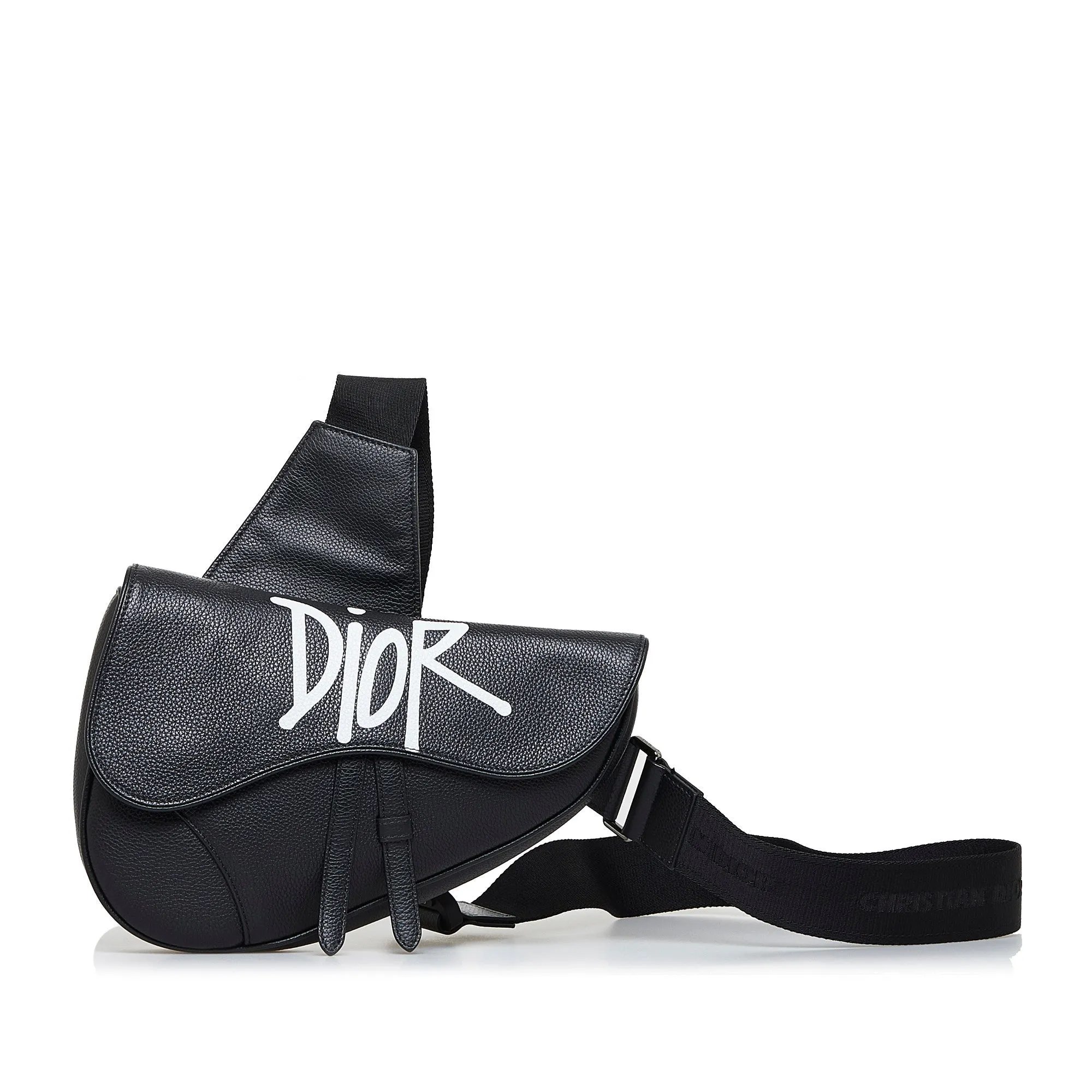 Dior X Stussy Saddle Bag Black Calfskin Limited Edition
