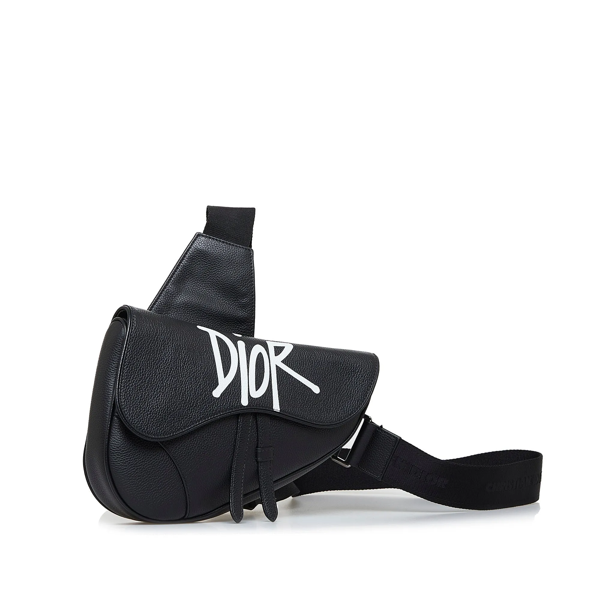 Dior X Stussy Saddle Bag Black Calfskin Limited Edition