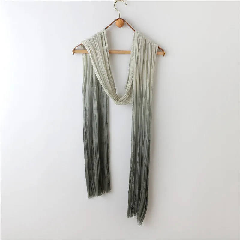 Dip Dye  Ink Blue Cotton Scarf