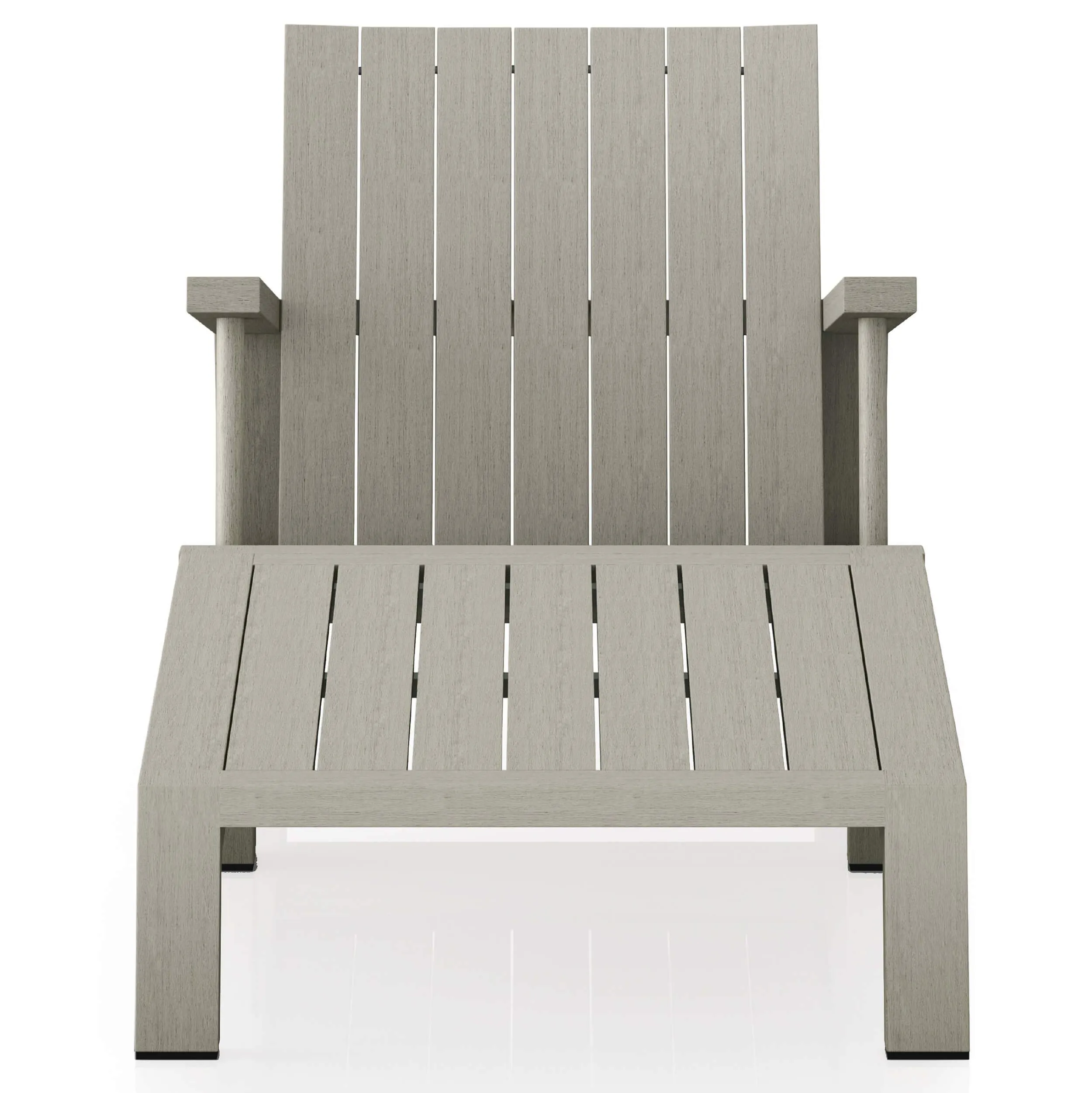 Dorsey Outdoor Chair w/ Ottoman, Weathered Grey