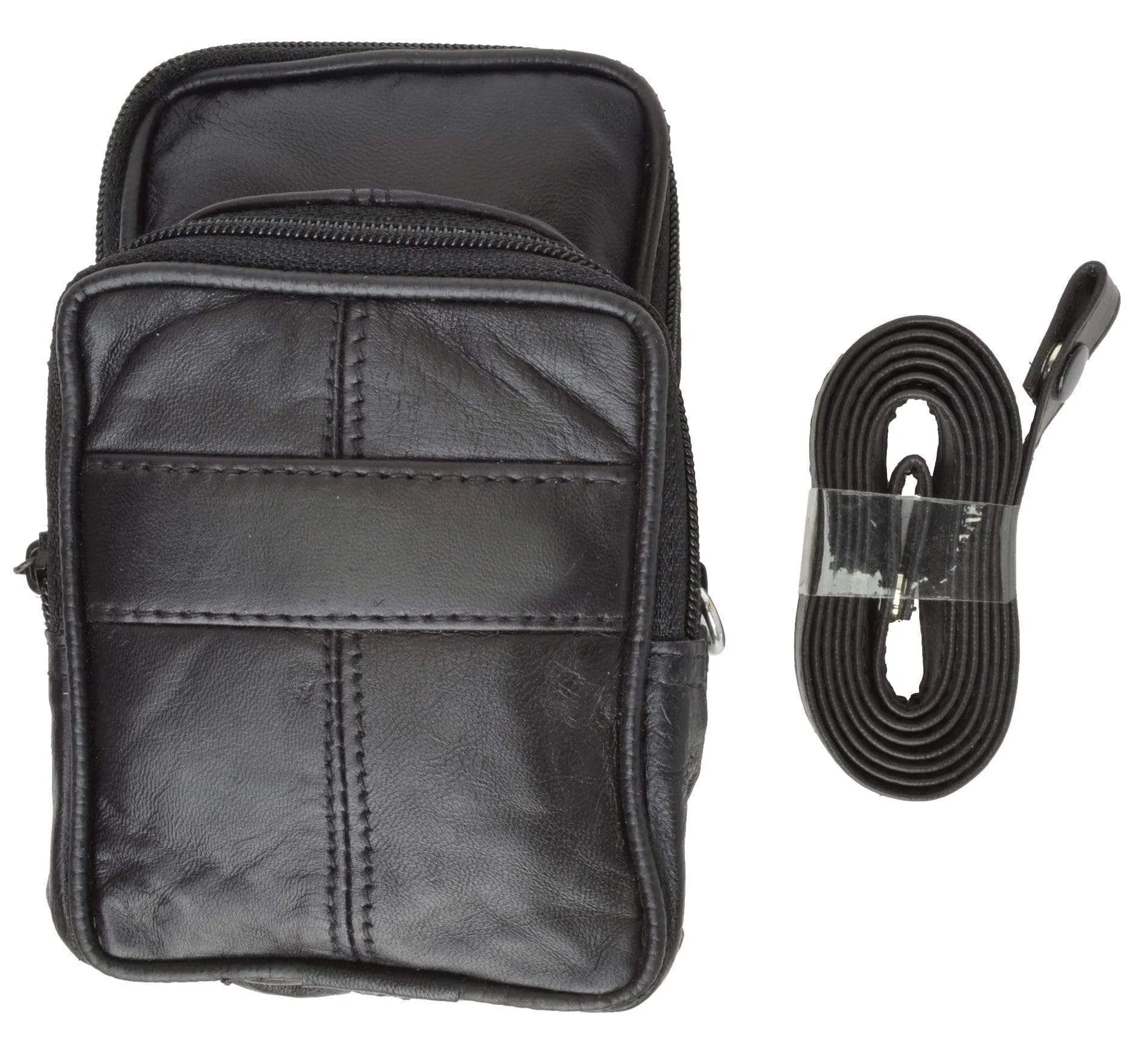 Double Pouch Top Grain Genuine Leather Travel Organizer Wallet 113 (C)