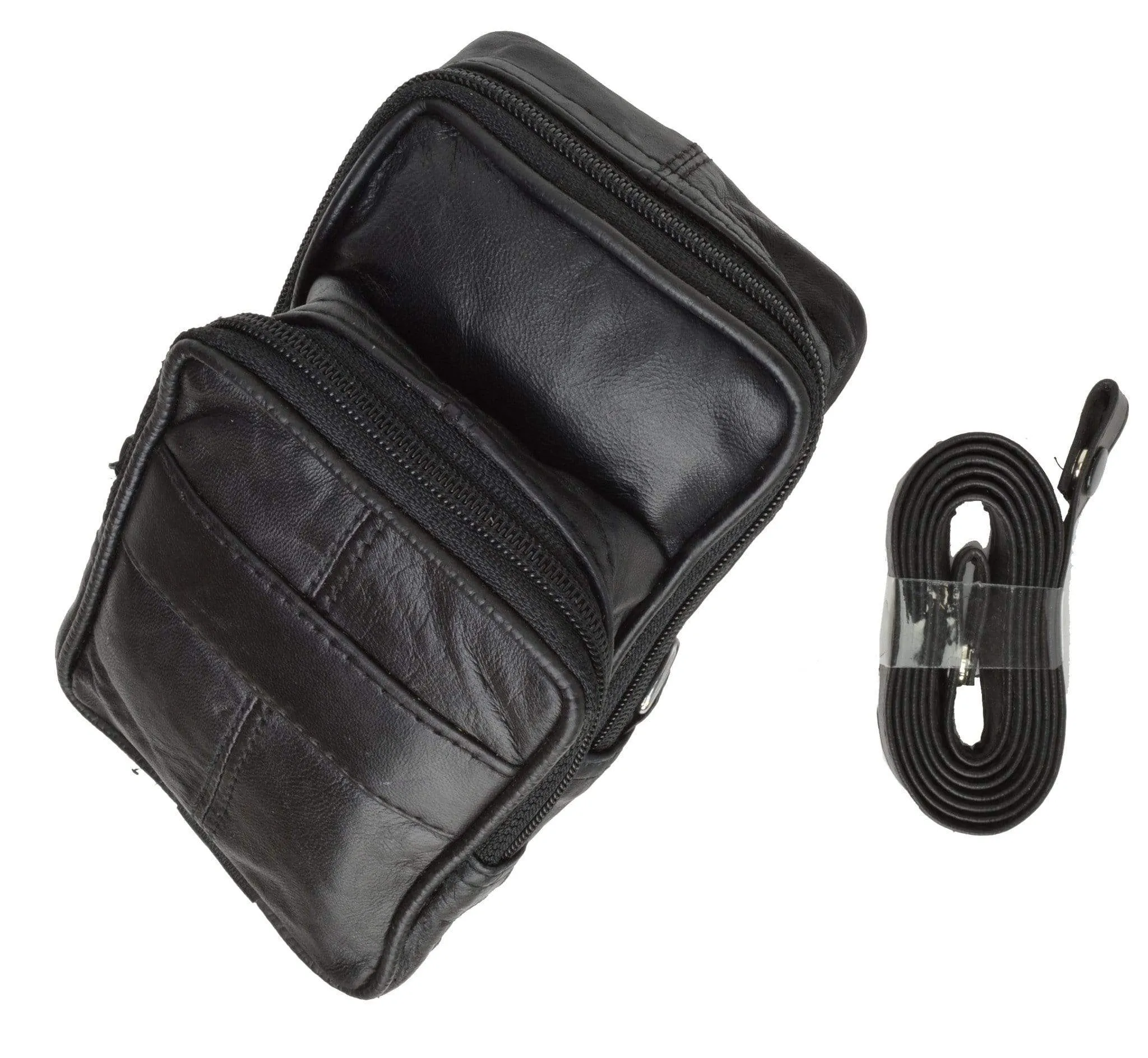 Double Pouch Top Grain Genuine Leather Travel Organizer Wallet 113 (C)