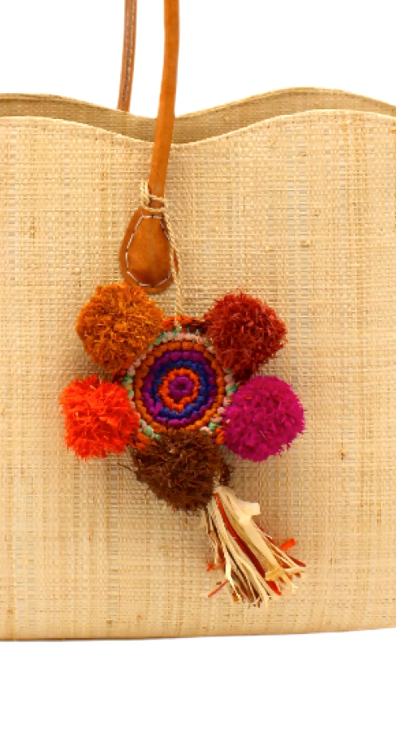 Dreamcatcher Multicolor Multiple Raffia Pompom/Tassel Charm Embellishment