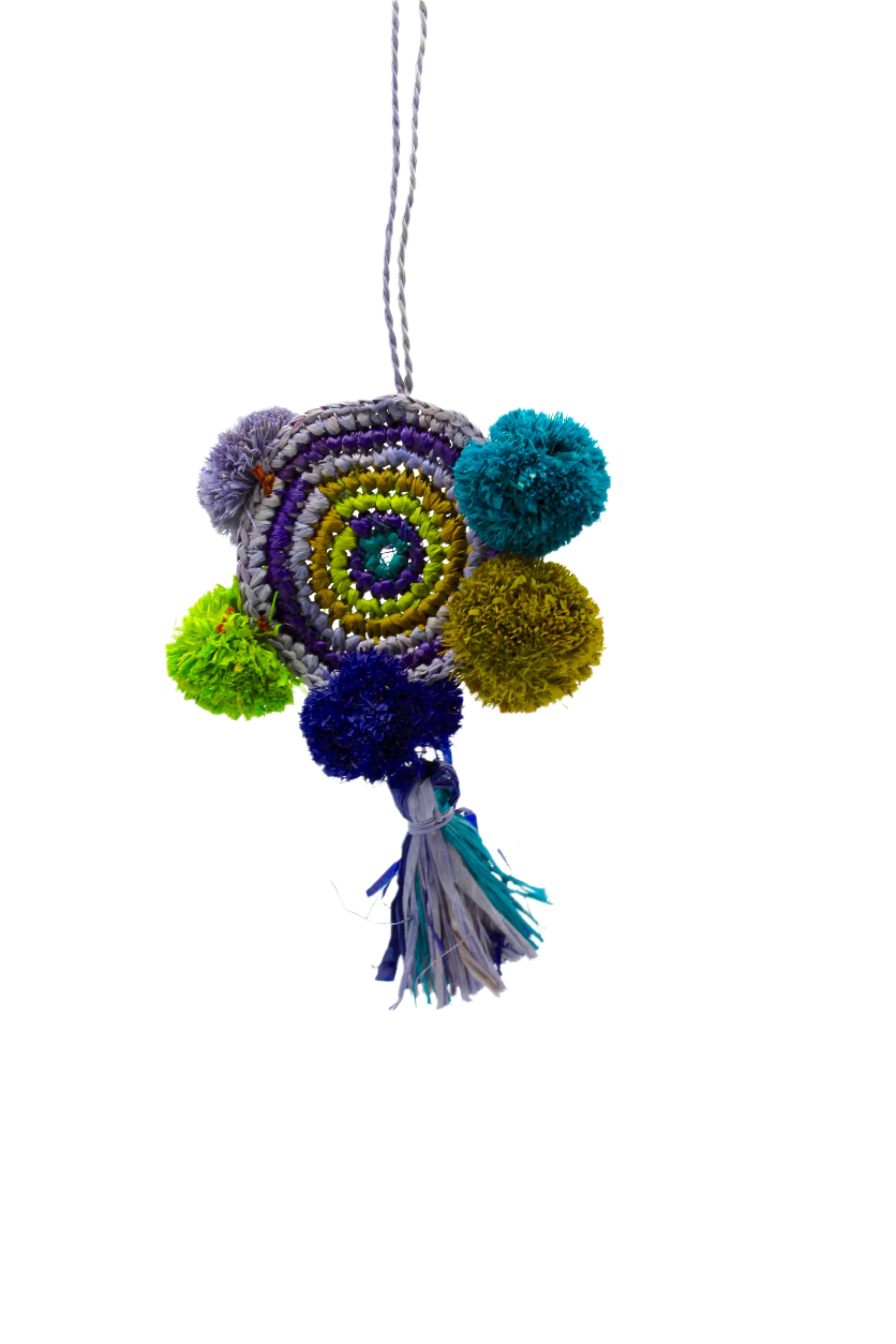 Dreamcatcher Multicolor Multiple Raffia Pompom/Tassel Charm Embellishment