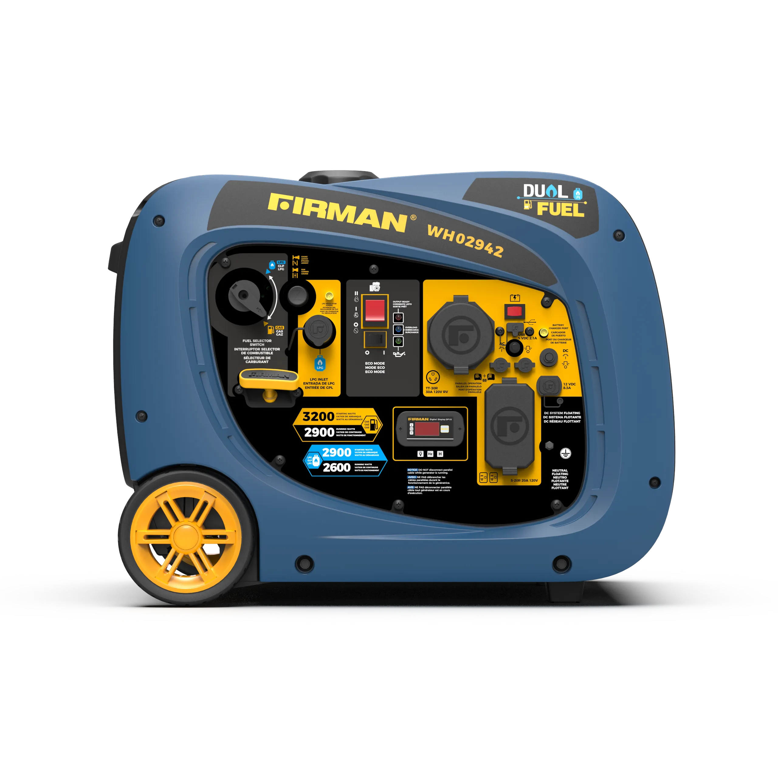 Dual Fuel Inverter Portable Generator 3200W Electric Start