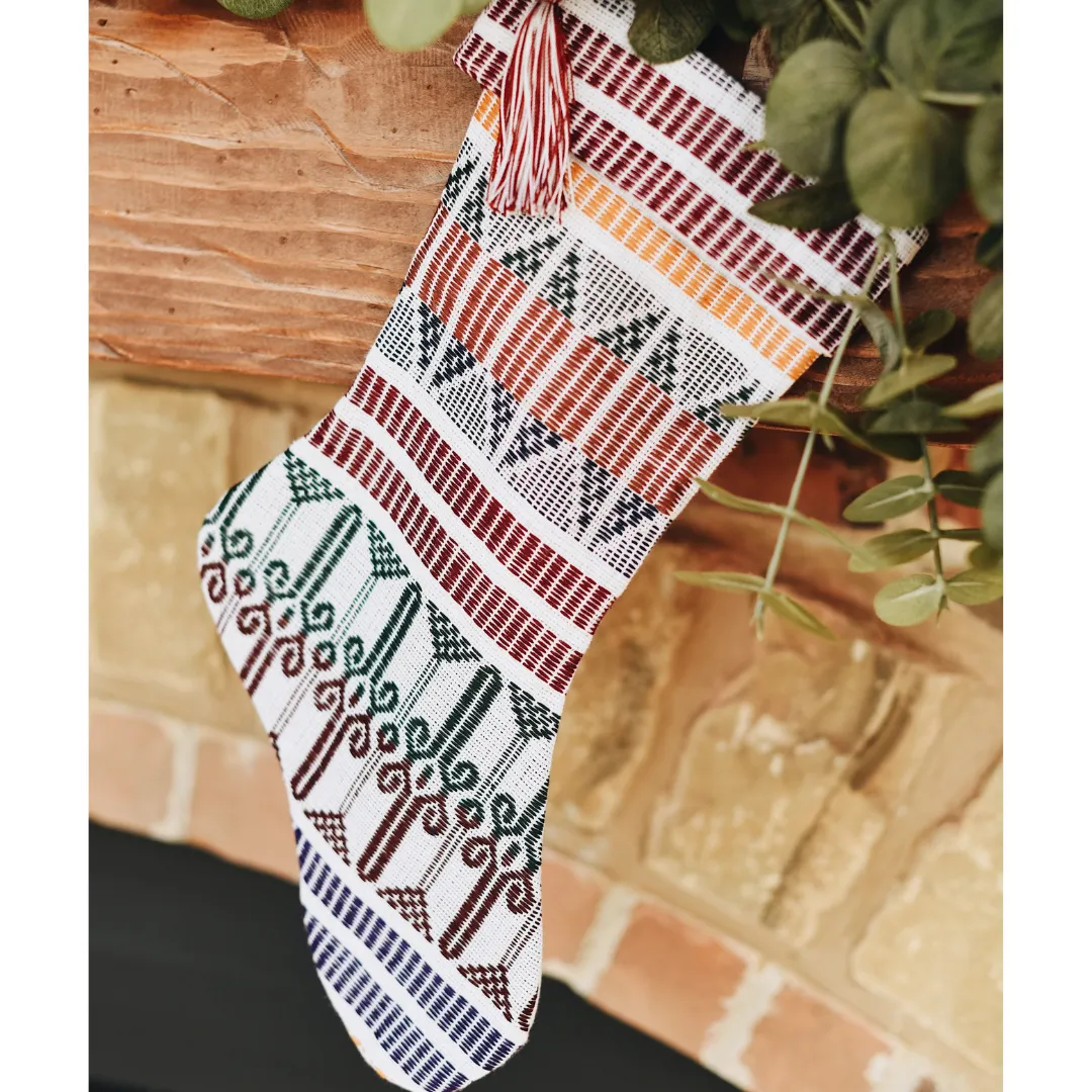 Eco-Friendly Guatemalan Brocade Christmas Stocking