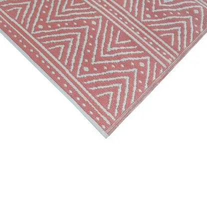 Eco Friendly Outdoor Rug - Kona Peach and White