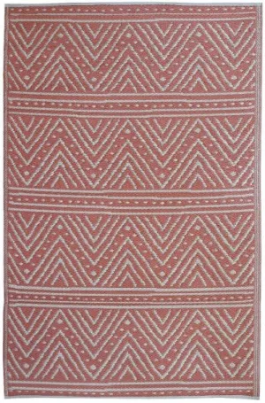 Eco Friendly Outdoor Rug - Kona Peach and White