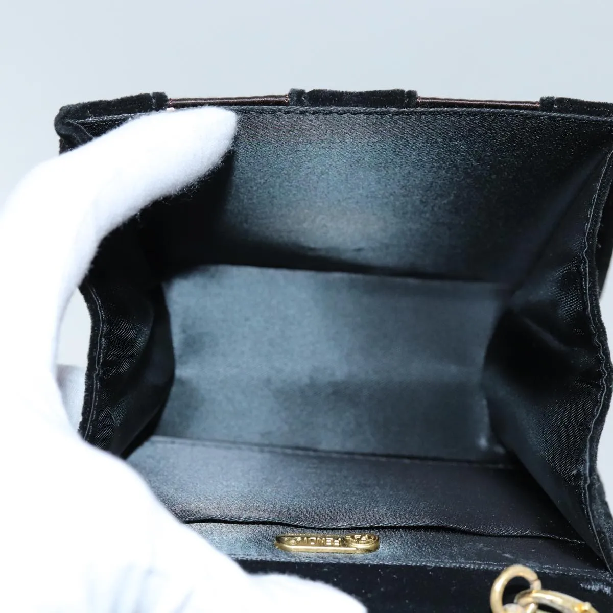 Fendi Pecan  Velvet Shoulder Bag ()