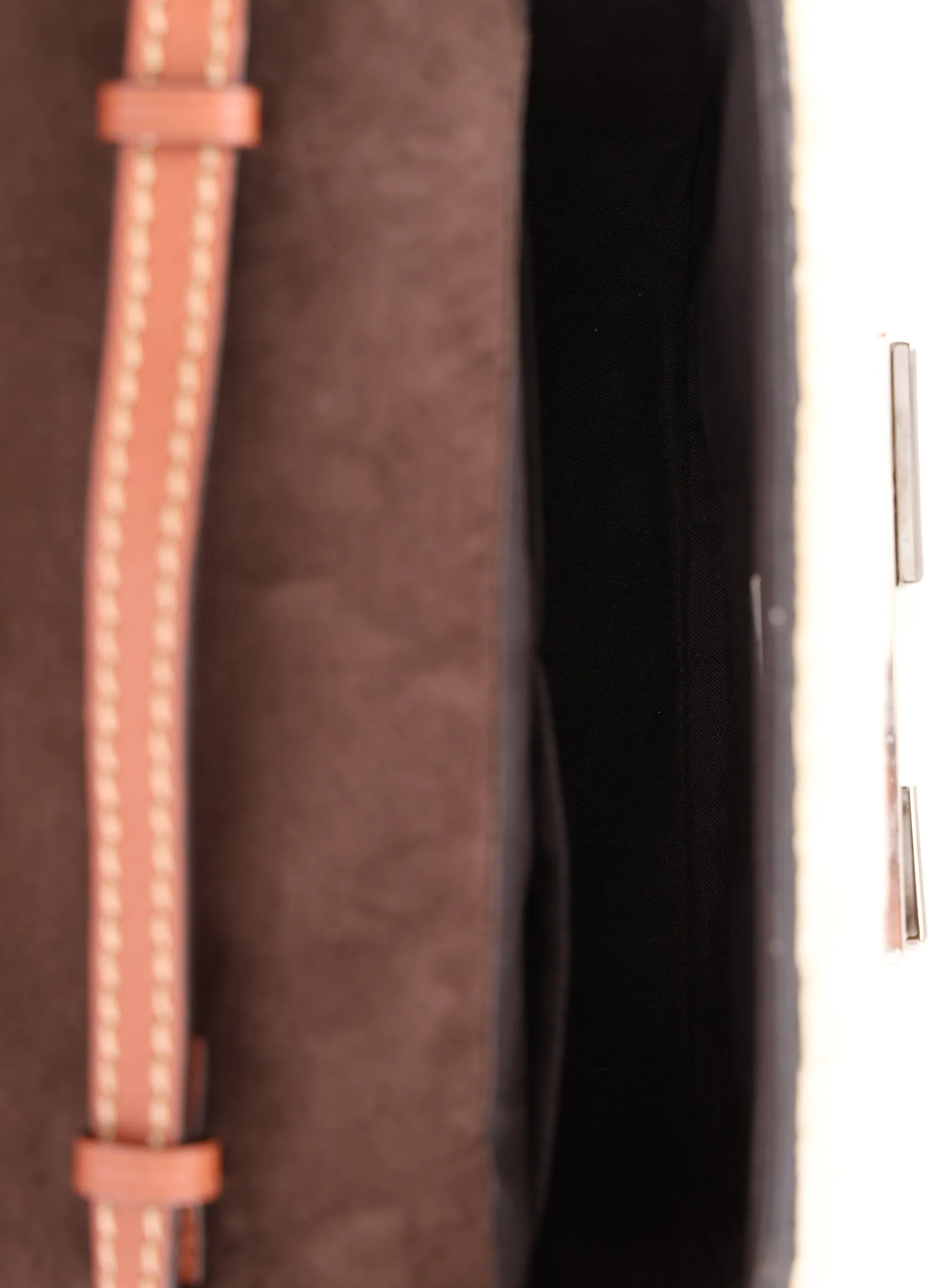 Fendi Shearling Flap Crossbody Bag