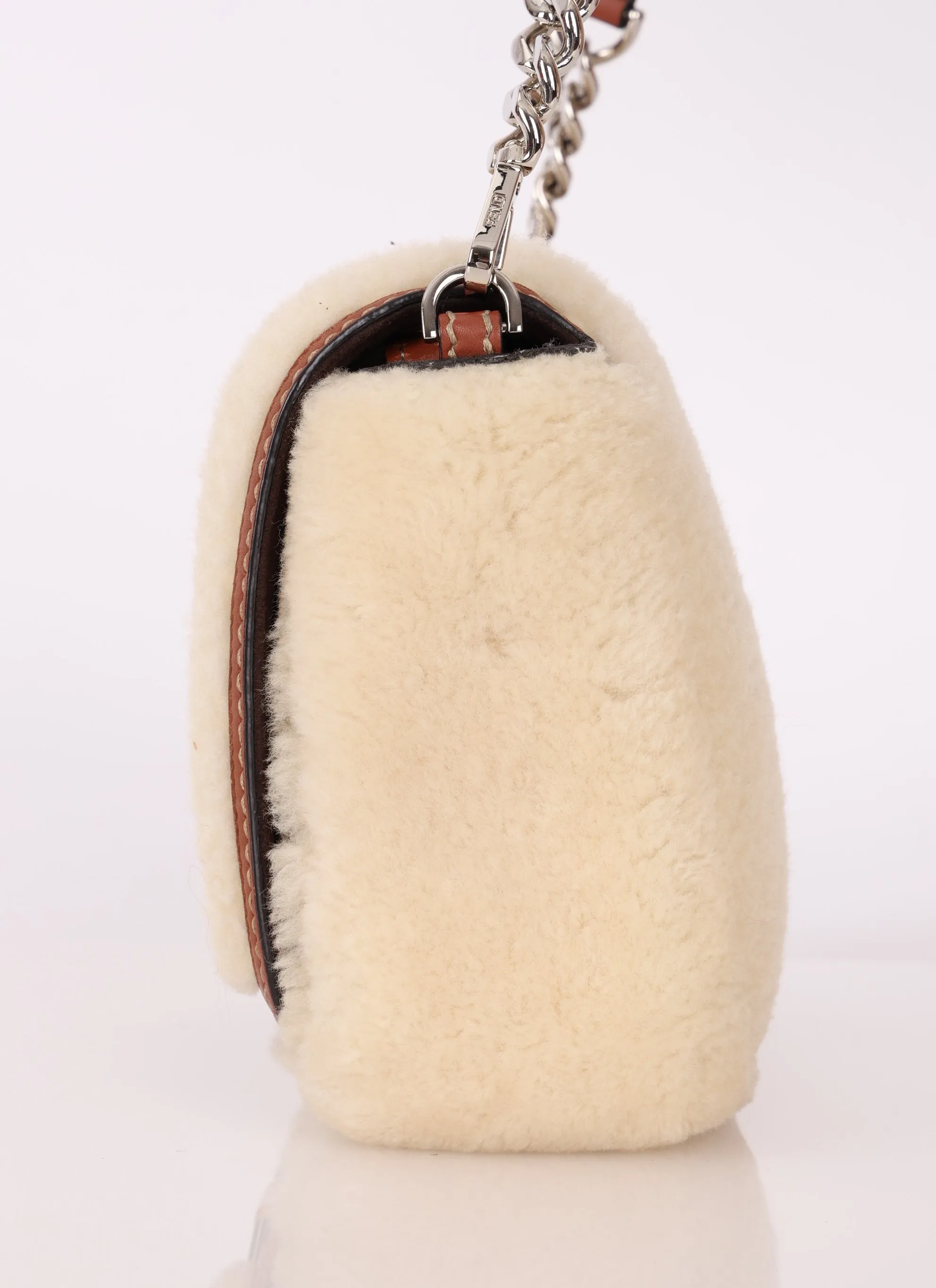 Fendi Shearling Flap Crossbody Bag