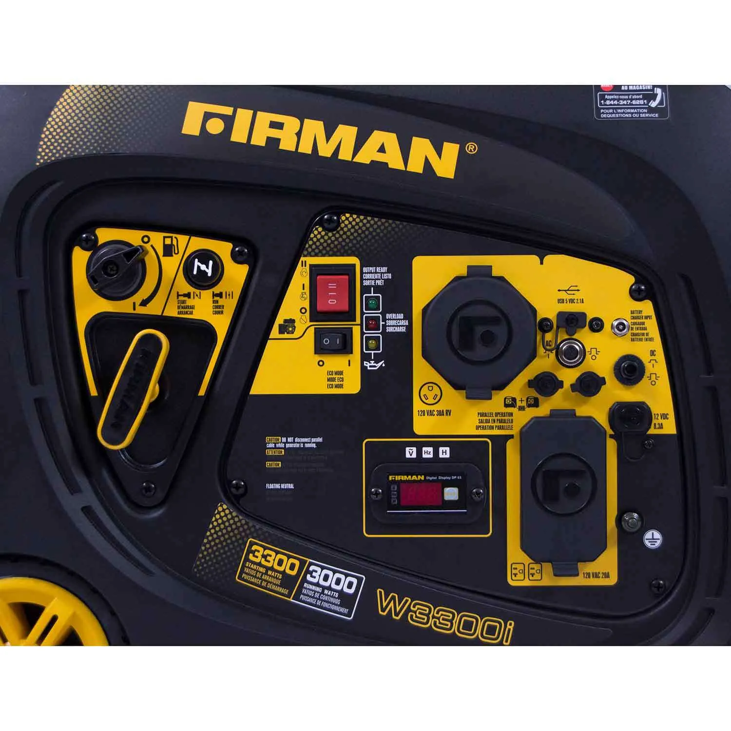 Firman W03082 3000W/3300W 30 Amp Electric Start Gas Inverter Generator New