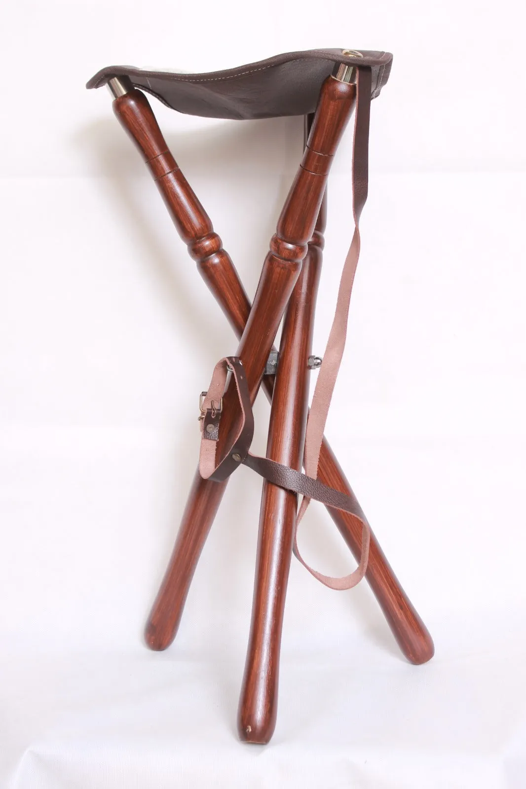 Foldable Tripod Camping Stool with Wool Seat