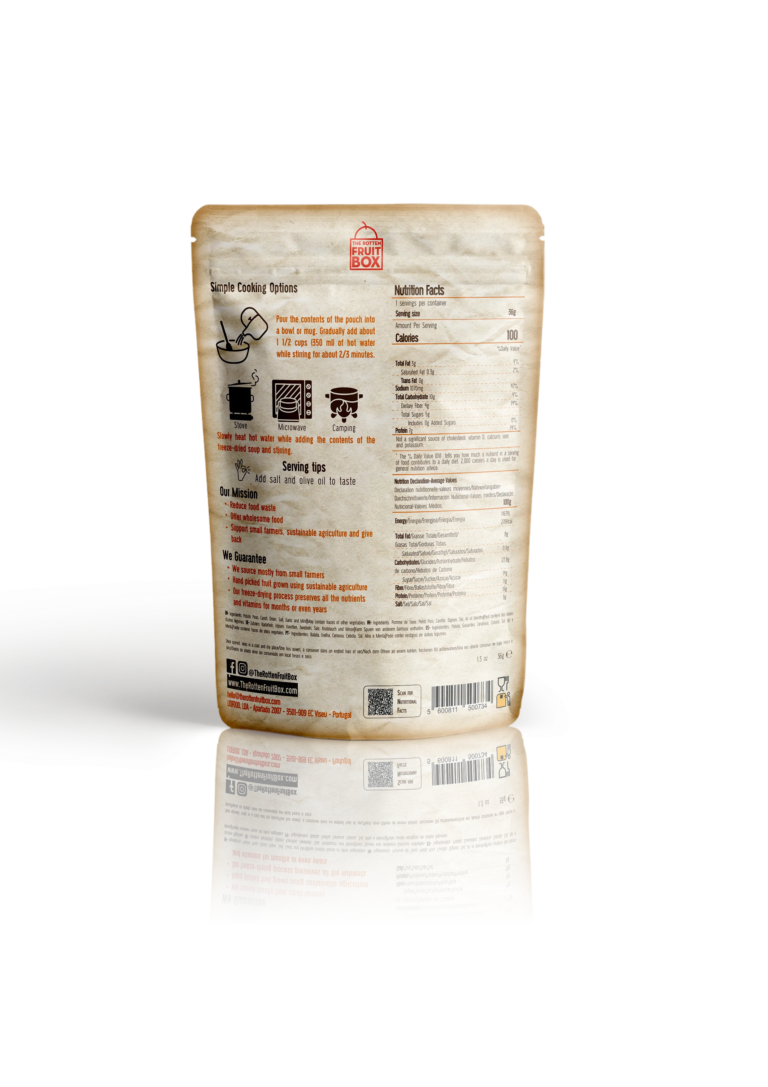 Freeze-Dried Pea Cream Soup - All Natural