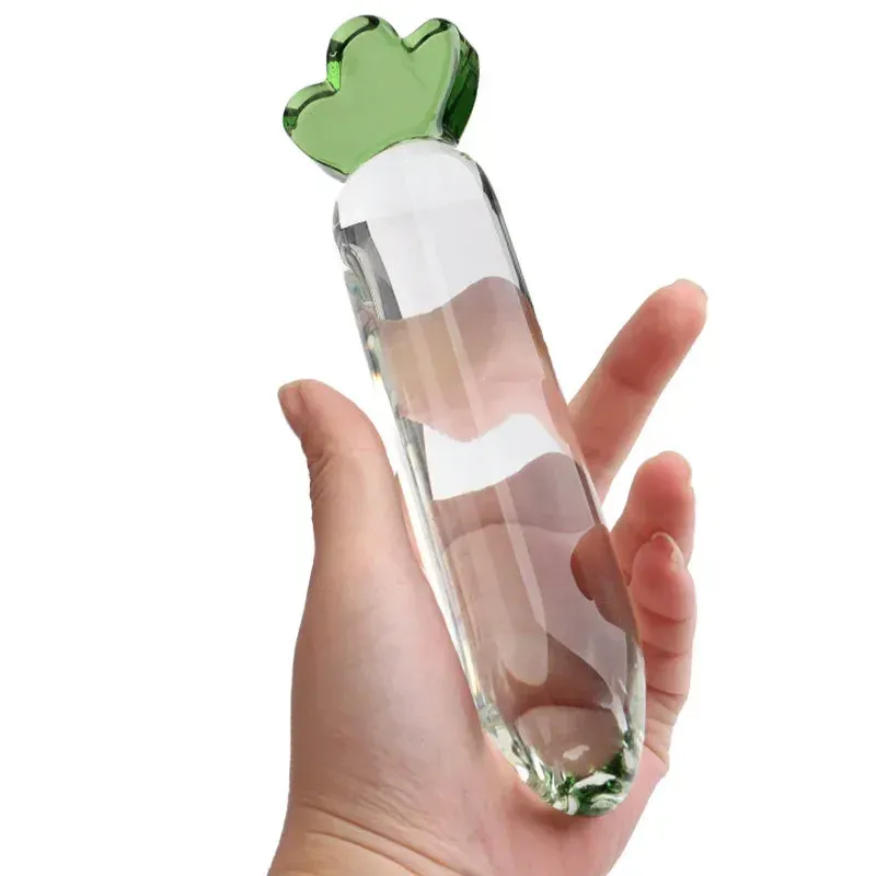 Glass Dildo Butt Plug - Vegetable Crystal Anal Dildo Vagina Prostate Massager
