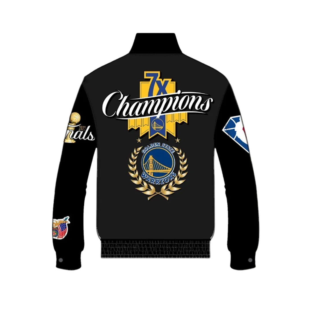 GOLDEN STATE WARRIORS 7TH CHAMPIONSHIP WOOL & LEATHER JACKET
