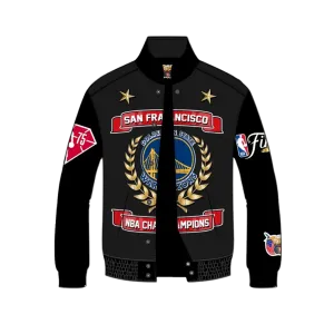 GOLDEN STATE WARRIORS 7TH CHAMPIONSHIP WOOL & LEATHER JACKET