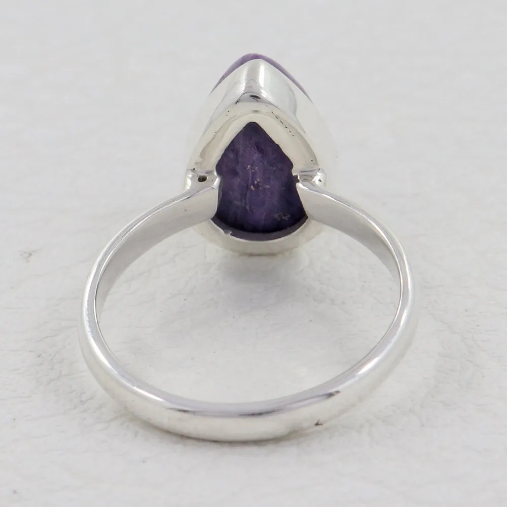 Gorgeous Charoite Gemstone Sterling Silver Ring