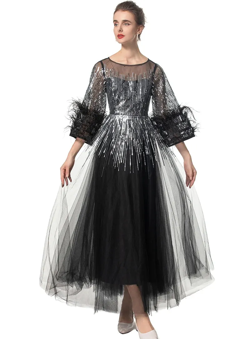 Gorgeous Feathers Ball Gown Dress