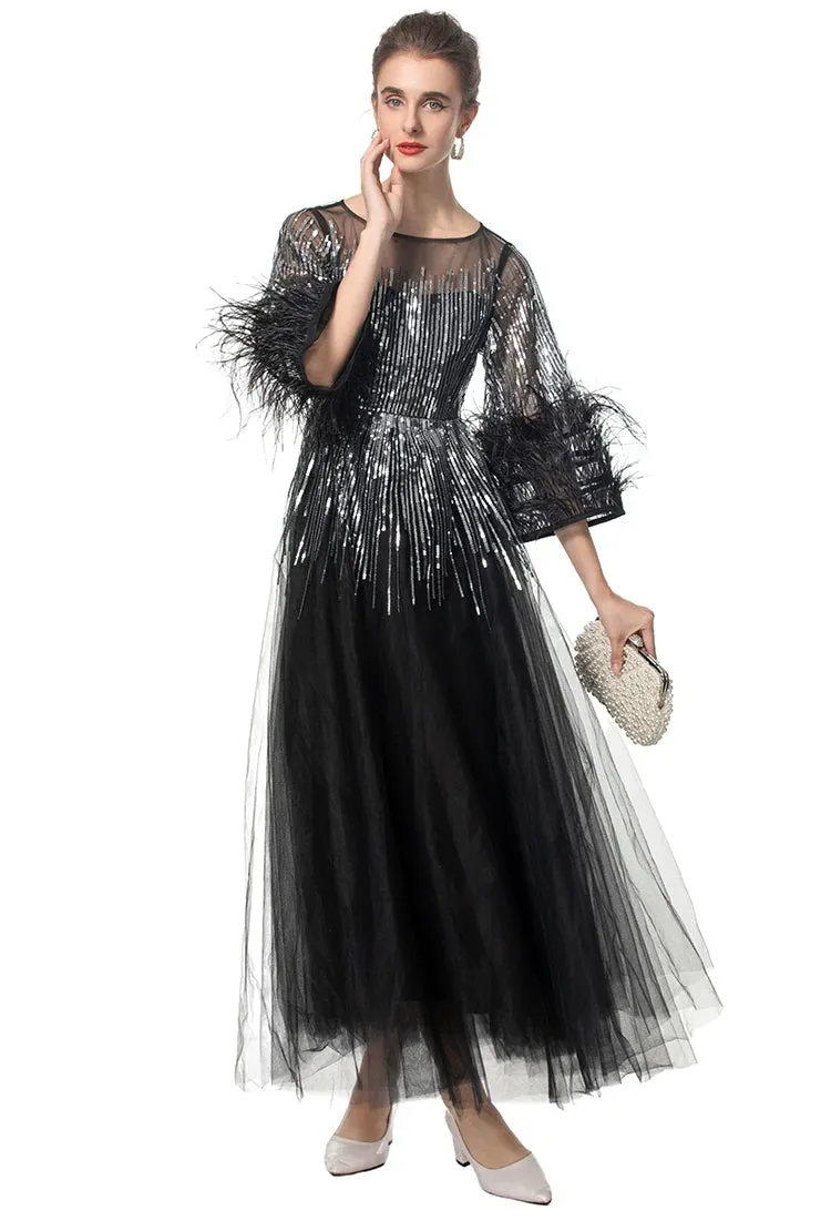 Gorgeous Feathers Ball Gown Dress