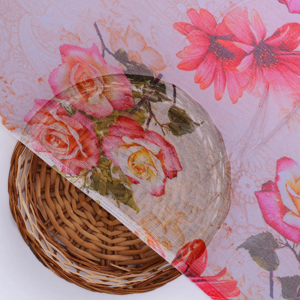 Gorgeous floral damask print chiffon fabric