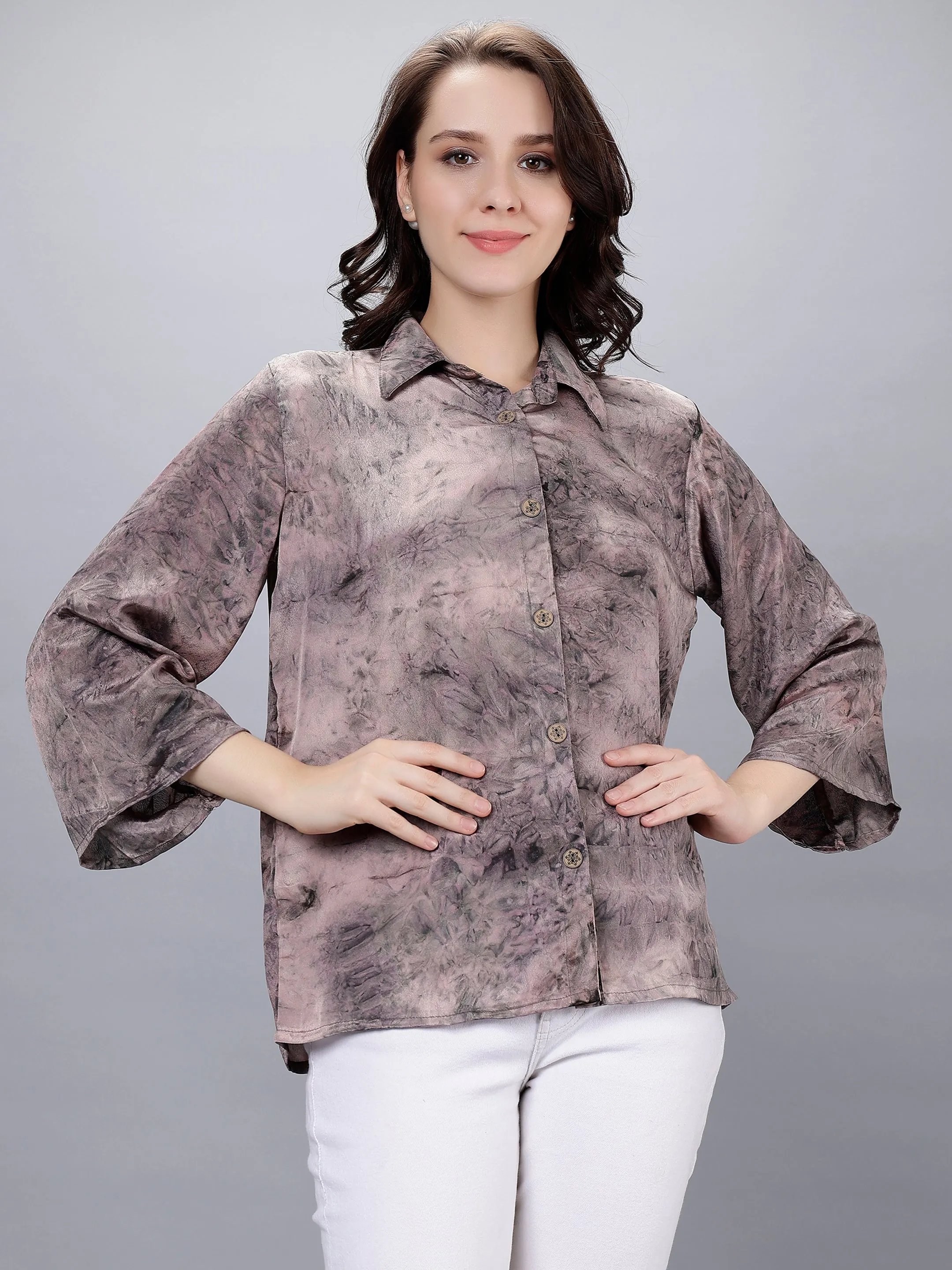 Gorgeous Grey Tie-Dye Printed Shirt