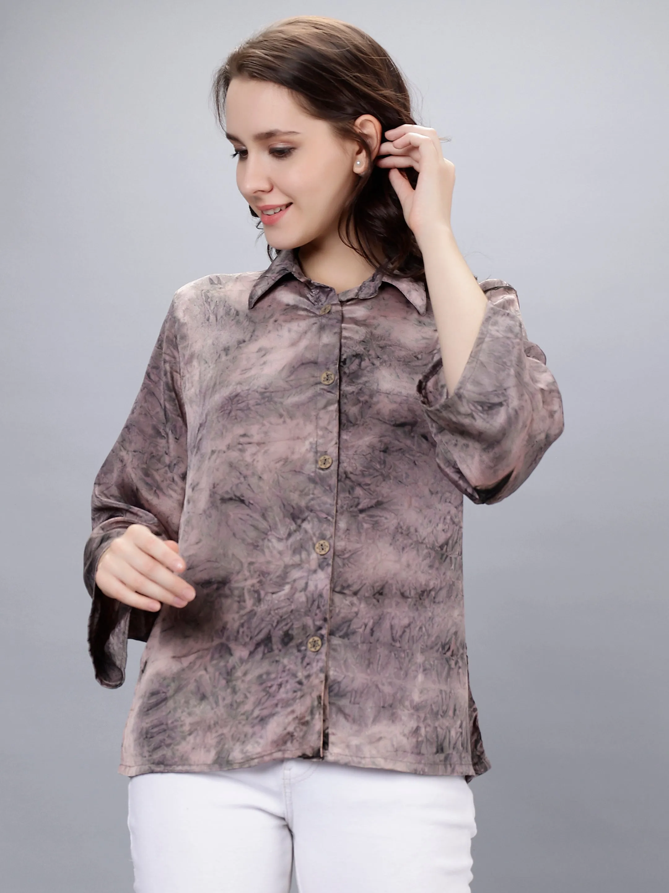 Gorgeous Grey Tie-Dye Printed Shirt