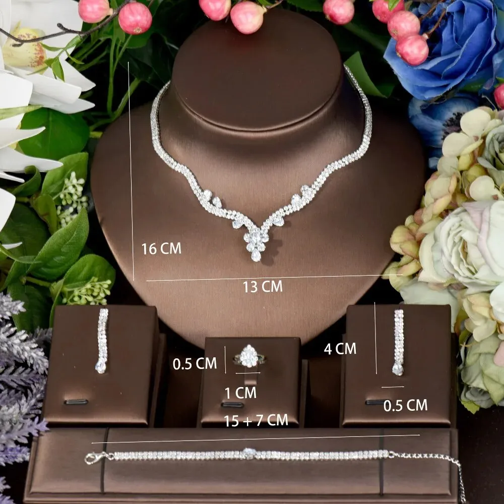 Gorgeous Leaf Water Drop Necklace Set