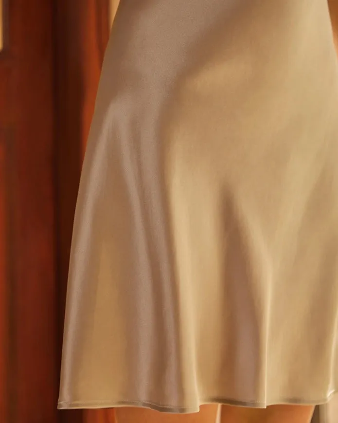 Gorgeous Silk Chemise Silver Gray