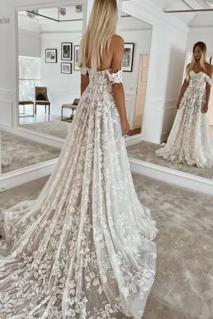 Gorgeous Sweetheart Lace Long Wedding Dresses        S3693
