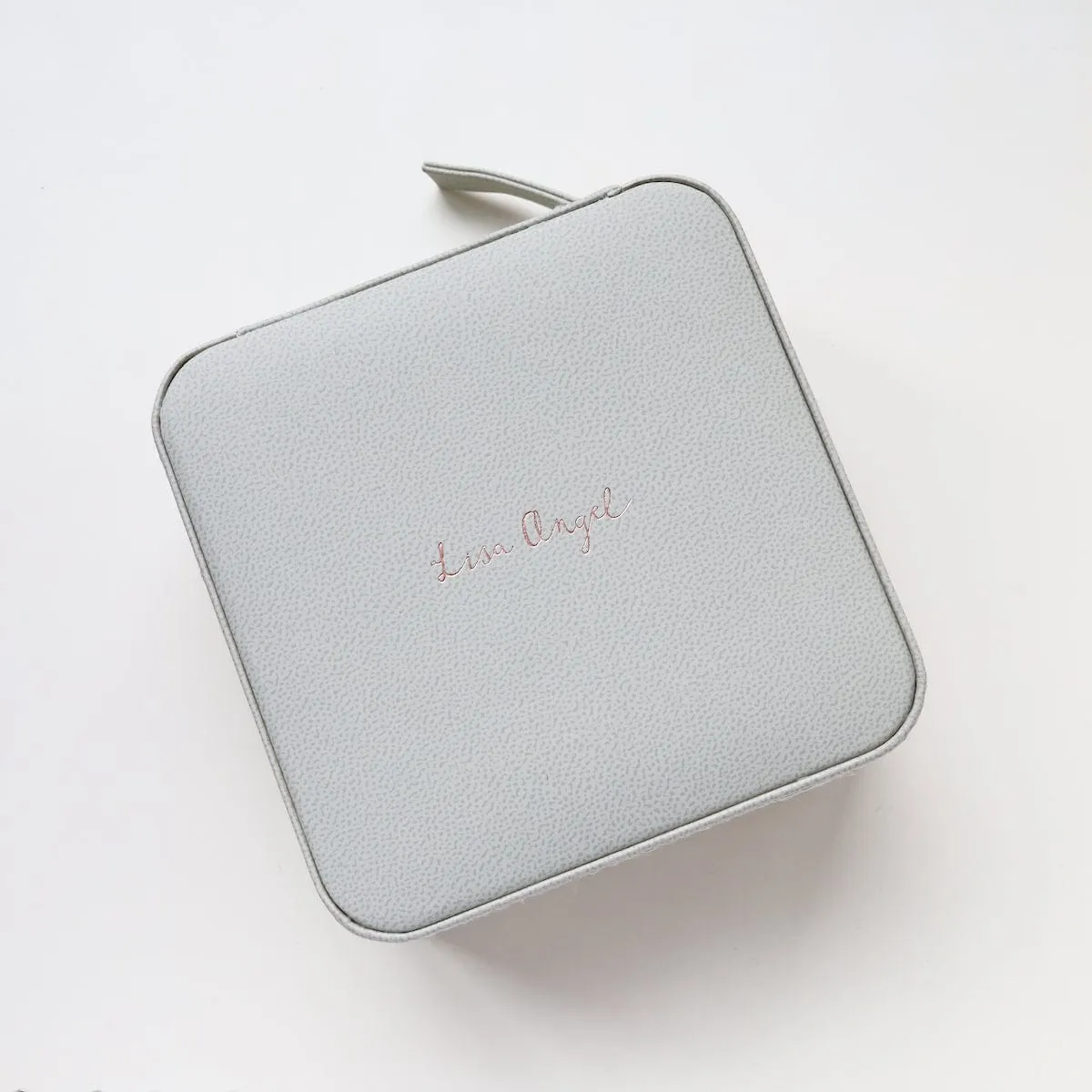 Grey Medium Square Travel Jewelry Box