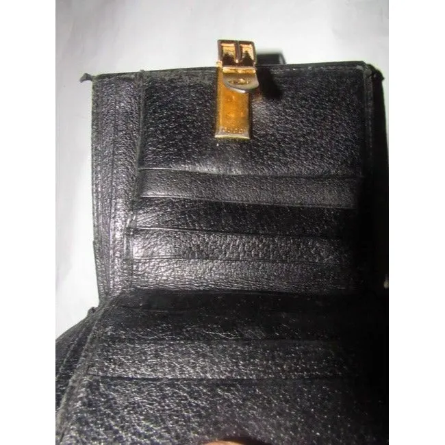 Gucci Black Textured Leather Vintage Wallet