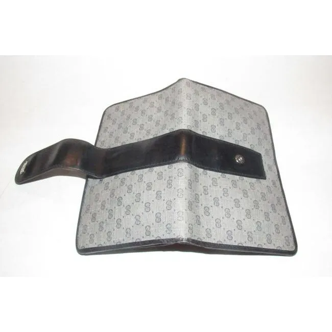 Gucci Blue Small G Logo Print Coated Canvas And Navy Leather With Chrome Accents Vintage Collection