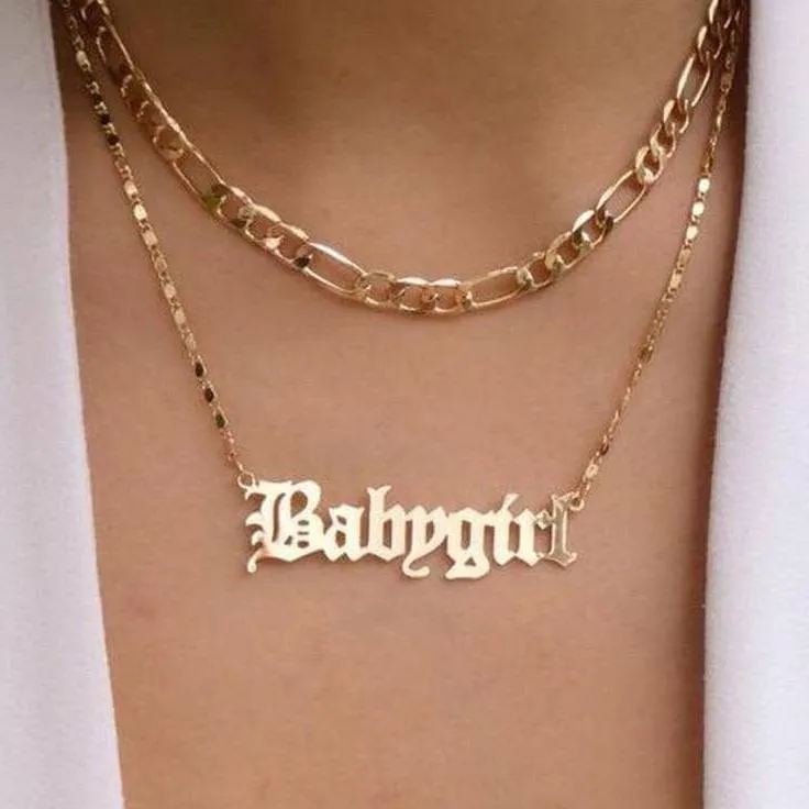 Handmade Custom Two Chain Name Necklace
