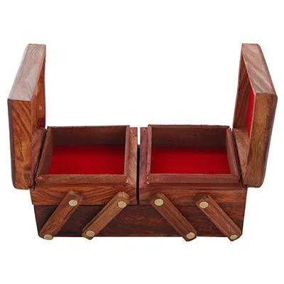 Handmade Jewelry Box for Women 8 x 4 x 3 Inches (Brown)