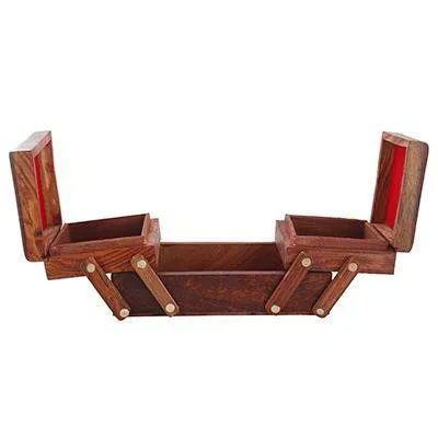 Handmade Jewelry Box for Women 8 x 4 x 3 Inches (Brown)