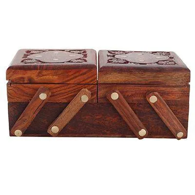 Handmade Jewelry Box for Women 8 x 4 x 3 Inches (Brown)