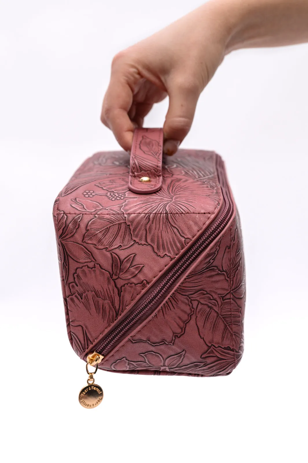 Hazel Blues® |  Life In Luxury Large Capacity Cosmetic Bag in Merlot