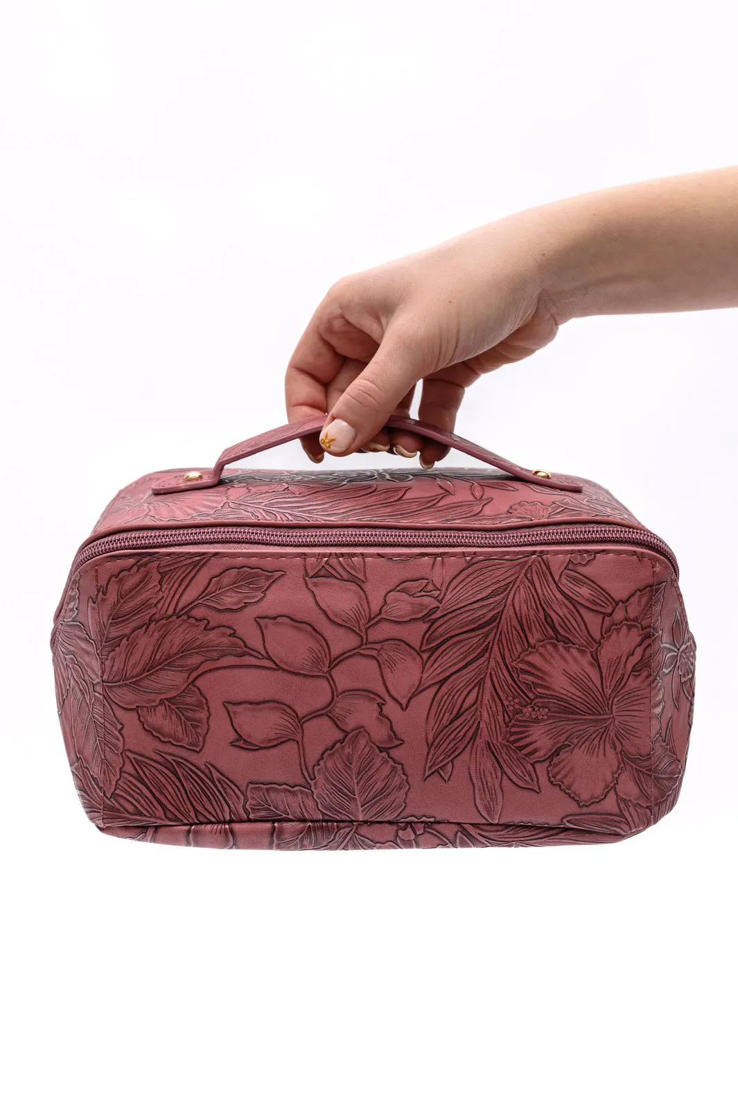 Hazel Blues® |  Life In Luxury Large Capacity Cosmetic Bag in Merlot