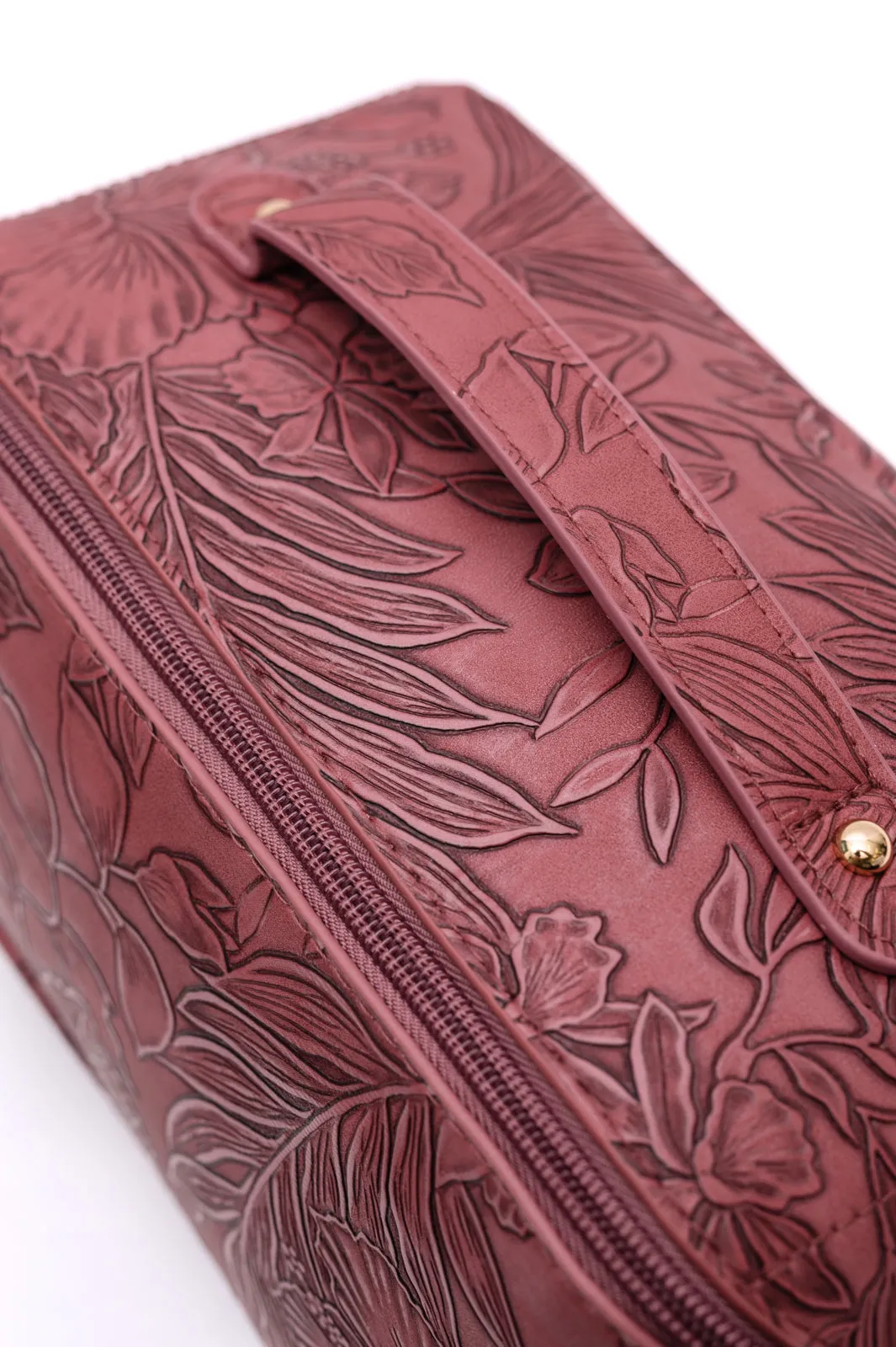 Hazel Blues® |  Life In Luxury Large Capacity Cosmetic Bag in Merlot