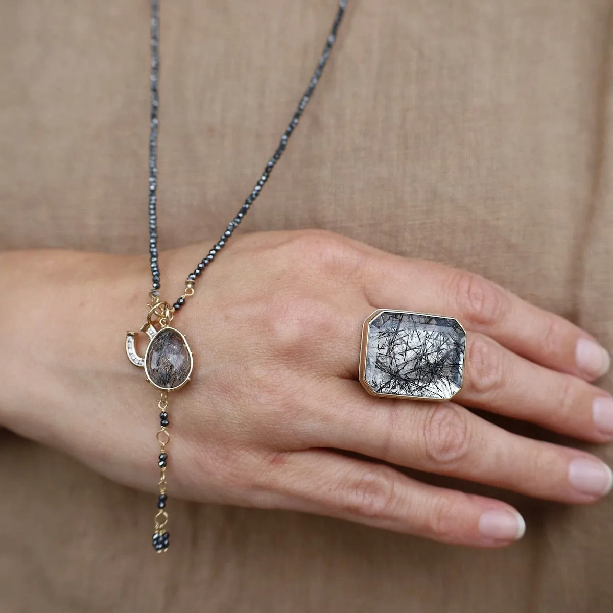 Hematite Wrap Bracelet & Necklace