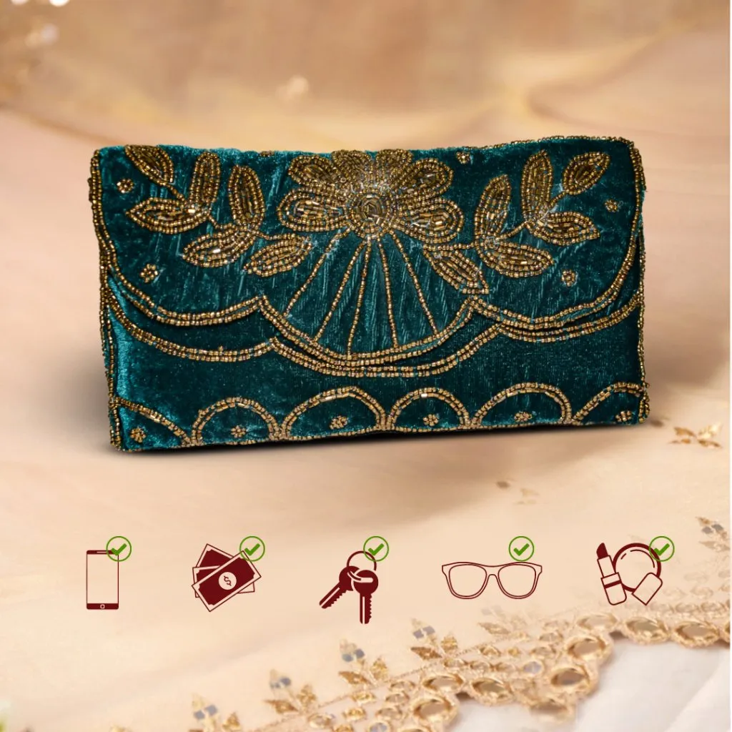 Khawaish Teal Flap Bag