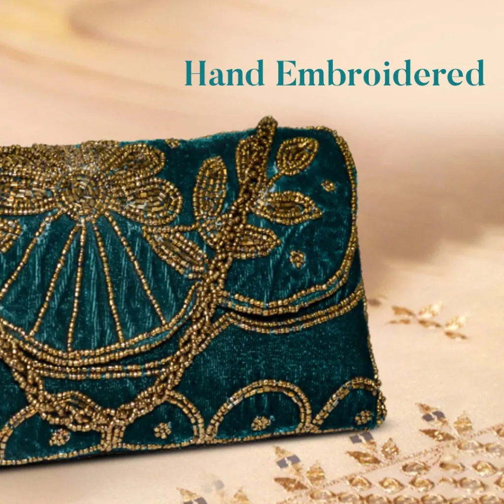 Khawaish Teal Flap Bag