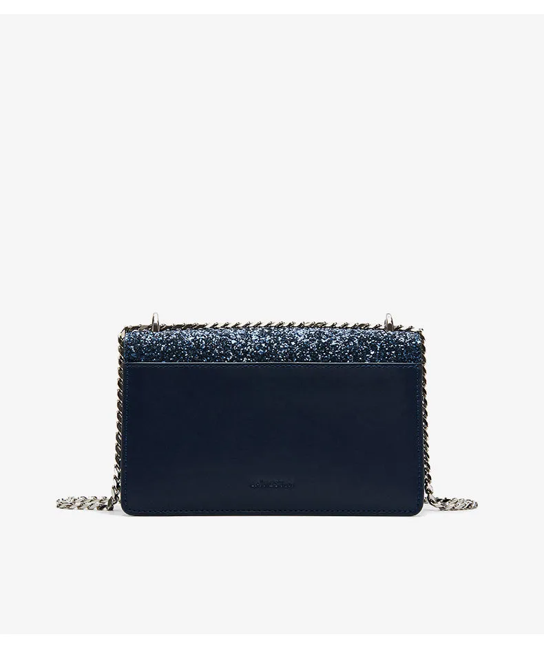 LAFESTIN GLITTER CHAIN SHOULDER BAG WITH VELVET RIBBON 619839
